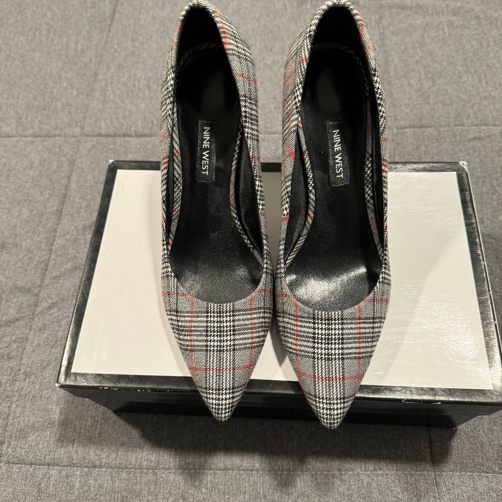 Nine West Plaid Heels
